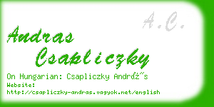 andras csapliczky business card